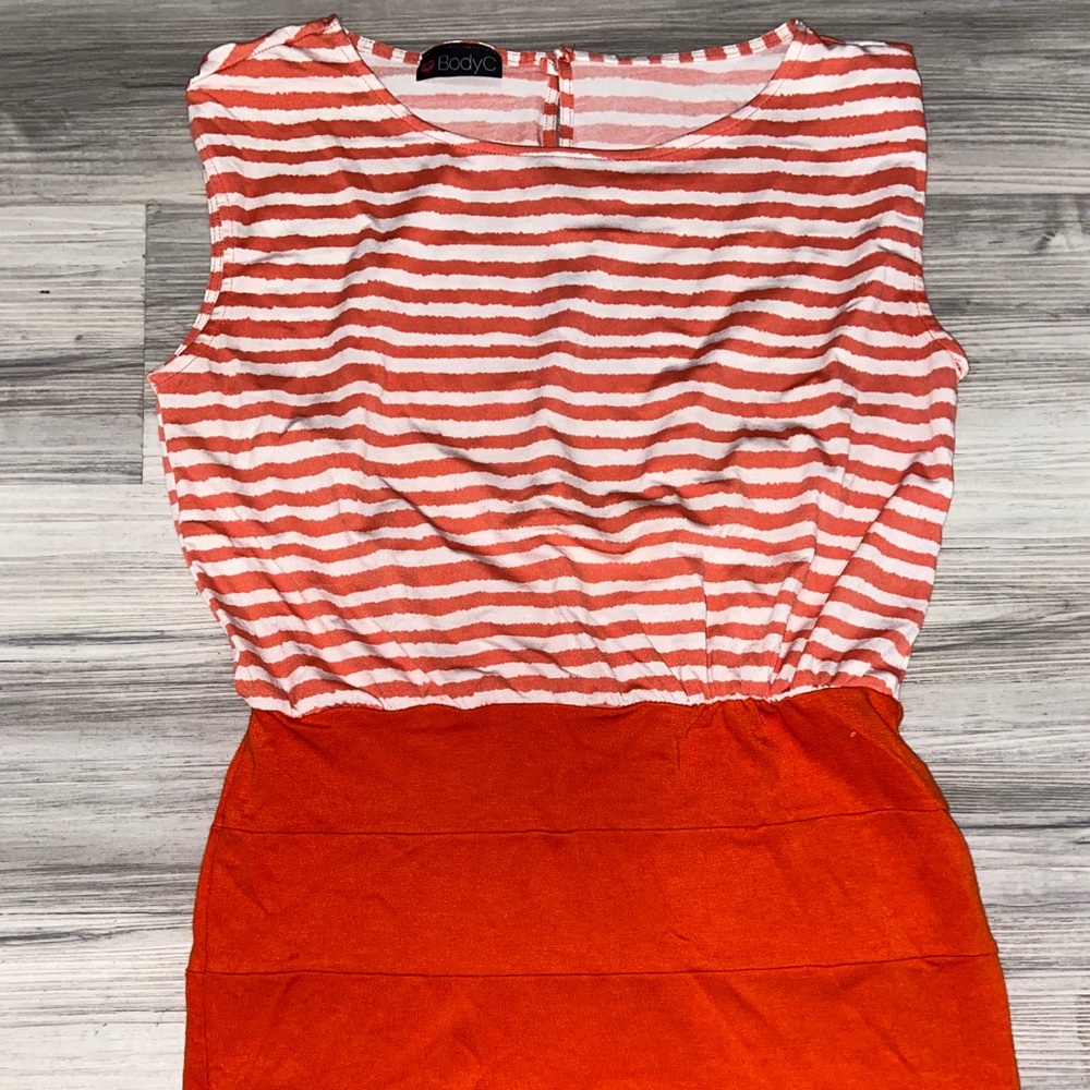 Orange and white dress